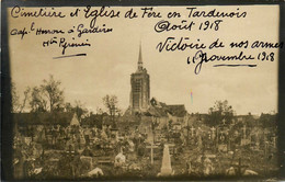 Fère En Tardenois * Carte Photo * Le Cimetière Et L'église * Août 1918 - Fere En Tardenois