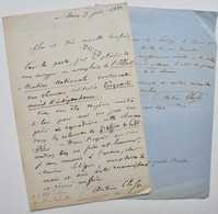 2 Lettres D'Antoine Clesse, Poète Et Chansonnier Belge (1862-1880) - Autographs