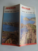 IBERIA AIR LINES OF SPAIN INTERCONTINENTAL SYSTEM. 1 NOVEMBER-31 MARCH 1966. NON-STOP LONDON-CANARY ISL. DC-8 JET FLIGHT - Horarios