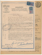 FRANCE - Fiscaux Type Daussy 10F Et 60F Sur Doc Engagement De Payer Une Redevance ... Port Autonome De Bordeaux 1948 - Autres & Non Classés