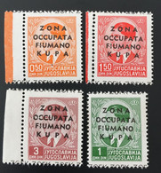 1941 - Occupazione Italiana - Zona Fiumano Kupa - Opera Nazionale Maternità - Quattro Valori - Fiume & Kupa
