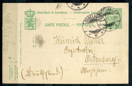 Luxemburg 1914 Ganzsache Staatswappen Mi.Nr.????" Dudelange-Ortenberg,Deutschland 1 GS Used - Postwaardestukken