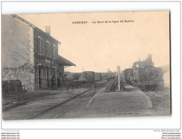 CPA 58 Corbigny La Gare Et Le Train Tramway Ligne De Nevers à Saulieu - Corbigny