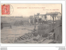 CPA 21 Arnay Le Duc La Gare Le Depot Et Le Train Tramway Ligne De Beaune Semur - Arnay Le Duc