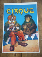 Affichette Cartonnée Sur Le Cirque ... Clown , Illustré Par J. Juanola ( 2 ) - Affiches