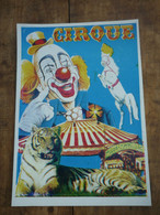 Affichette Cartonnée Sur Le Cirque ... Clown , Illustré Par J. Juanola ( 4 ) - Affiches