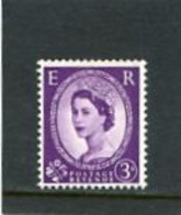 GREAT BRITAIN - 1957 3d  GRAPHITE'S  MINT NH SG 566 - Unused Stamps