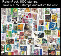 ReturnPack EUROPE WEST 1000 STAMPS Off Paper Kiloware StampBag Take Out 750 Stamps And Return The Rest. All For +€10 - Lots & Kiloware (min. 1000 Stück)