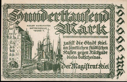 ! 1923 Notgeldschein 100000 Mark, Kiel, Inflation - [11] Local Banknote Issues