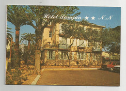 06 Juan Les Pins Hotel Pavillon Sarajan 4 Rue Des Palmiers Carte Double - Autres & Non Classés