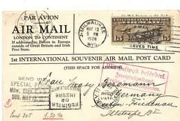 USA134 / SELTENE Sonderkarte Zum Flug Milwaukee Nach Winsconsin 1928. Per Air Mail, Weiter N. Berlin - Briefe U. Dokumente