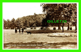 FORRES, SCOTLAND - GRANT PARK, CLUNYHILL AND NELSON TOWER - ANIMATED WITH PEOPLES - PHOTO BROWN - - Moray