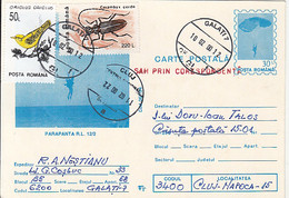 94080- RL 12/2 HAND GLIDING, PARACHUTTING, SPORT, POSTCARD STATIONERY, CORRESPONDENCE CHESS, 2000, ROMANIA - Parachutisme