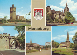 AK DDR Merseburg 1985 MBK Kirchenruine Krummes Tor Gagarin-Platz Schlossgarten Wappen - Bild Und Heimat Reichenbach - Merseburg