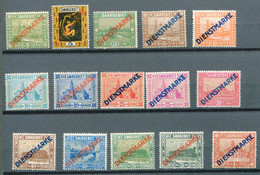 Sarre Saargebiet Michel Dienstmarken 1 à 15 * * - Unused Stamps