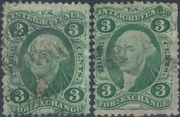 Stati Uniti D'america,United States,U.S.A,1862-71,Revenue Forn Exchange,old Paper 2x3c Grn,Used - Revenues