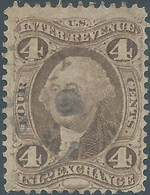 Stati Uniti D'america,United States,U.S.A,1862-71,Revenue Inld Exchange, Old Paper,4c Brn,Used - Revenues