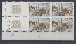 ABBAYE De CHARLIEU N° 1712 - Bloc De 4 COIN DATE - NEUF SANS CHARNIERE - 7/4/72 - 1970-1979