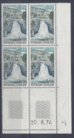 SAUT Du DOUBS N° 1764 - Bloc De 4 COIN DATE - NEUF SANS CHARNIERE - 20/8/74 - 1970-1979