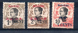 MONG-TZEU N°51 - 52 Neufs Charniere Ou Adhérences Et N°55 Neuf Sans Gomme - Unused Stamps