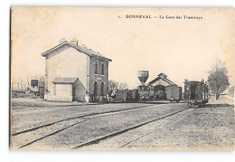 CPA 28 Bonneval La Gare Et Le Train Tramway - Bonneval
