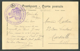 C.P. De POPERINGHE (Belle Vue  Du Théatre Et Poids Publics)  écrite Près Du Front (à L'Est D'YPRES) Avec Cachet Violet S - Unbesetzte Zone