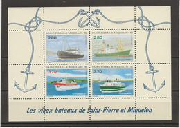 ST PIERRE ET MIQUELON - BLOC FEUILLET N° 4 NEUF XX -VIEUX BATEAUX -ANNEE 1994 - COTE : 12,50 € - Blocchi & Foglietti