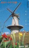 Télécarte JAPON / 410-9038 - MOULIN & Fleur - MILL & Flower JAPAN Free Phonecard  - MÜHLE - MLOLINO - MOLEN - 176 - Paysages