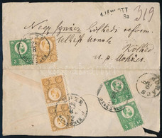 1872 Ajánlott Levél Ritka és Látványos Bérmentesítéssel: Előoldalon Réznyomat 2kr + 3kr, Hátoldalon 2kr Pár + 3kr Pár Bé - Other & Unclassified