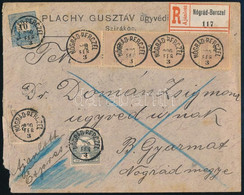 1900 Ajánlott Levél Krajcár-Turul Vegyes Bérmentesítéssel 8 Bélyeggel Bérmentesítve "NÓGRÁD-BERCZEL" - "B(ALASSA) / GYAR - Other & Unclassified