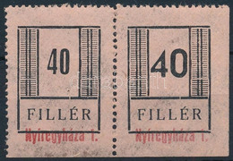 ** Nyíregyháza II. 1945 40f Pár A+b Típus (350.000) (vizsgálat Nélkül / Without Expertise) (sérült / Damaged) - Other & Unclassified