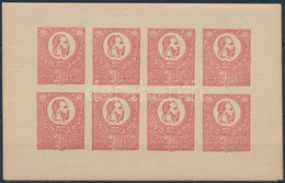 ** 1921 50 éves A Kőnyomat Bélyeg Piros Emlékív, Fogazatlan / Imperforate Souvenir Sheet - Other & Unclassified