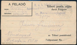 1916 Tábori Posta Levelezőlap "K.U.K. INFANTERIEREGIMENT / KAISERIN UND KÖNIGIN MARIA THERESIA NO. 32." - Other & Unclassified