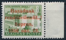 * 1956 Soproni Felülnyomás 8f (1. Sz.) ívszéli Bélyeg MF Garanciajelzéssel (**120.000) - Other & Unclassified
