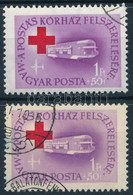 O 1957 Postáskórház 1Ft+50f 2 Db Bélyeg Fehér Folt Az 5-ös Számban Lemezhibával (5.000) - Other & Unclassified