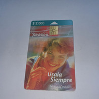 Chile-(cl-tlf-010)-usala Siempre-(87)-($2.000)-(G03463495)-(10/1999)-(600.000)-used Card+1card Prepiad Free - Cile