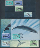 ** 1990 WWF Észak-atlanti Bálnák Sor Mi 203-206 + 4 CM + 4 FDC - Altri & Non Classificati