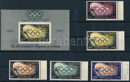 ** 1960 Nyári Olimpia ívszéli Sor Mi 200-204 + Blokk Mi 2 - Other & Unclassified