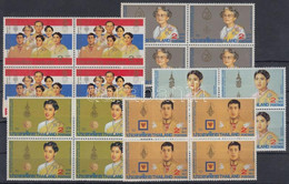 ** 1987 Bhumibol Király Sor 5 értéke Négyestömbökben Mi 1231-1235 - Altri & Non Classificati