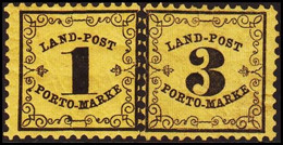 __1862. BADEN. __ LAND-POST 1 + 3 Kr. Hinged. () - JF415312 - Ungebraucht