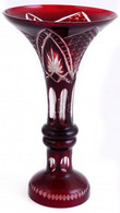Vörös ólomkristály Váza. Hibátlan. 20 Cm - Glass & Crystal