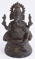 Ganésa Hindus Isten Bronz Szobra. Jelzés Nélkül. / Ganesha Bronze Statue Of A Hindhi God. 18,5 Cm - Autres & Non Classés