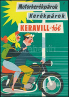 Villamosplakát: Motorkerékpárok Kerékpárok, Keravill-tól, Motorkerékpár, 23,5x16,5 Cm - Altri & Non Classificati