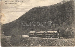 ** T2 Magyar-román Határvidék, Hungarian-Romanian Border; Tönkös Vonat. Adler és Fia / Klotz-Zug / Trenul Cu Busteni / N - Non Classificati