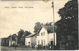 T2 1938 Csata, Cata; Vasútállomás / Railway Station / Stanica + "1938 Léva Visszatért" So. Stpl - Zonder Classificatie