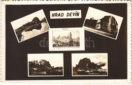 T2/T3 1935 Dévény, Theben A. D. Donau, Devín (Pozsony, Bratislava); Hrad Devín / Dévény Vára / Castle (gyűrődés / Crease - Unclassified