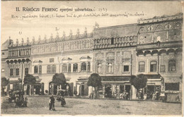 * T2 Eperjes, Presov; II. Rákóczi Ferenc Udvarháza, üzletek. Holénia Béla Kiadása, Divald 1906. / Mansion Of Francis II  - Zonder Classificatie