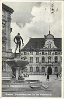 T2/T3 1938 Wroclaw, Breslau; Fechterbrunnen An Der Universität / Fountain, University (fa) - Non Classificati