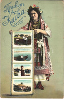 T2/T3 1913 Kiev, Kiew, Kyiv; Greetings From Kiev! Ukrainian Folklore, Traditional Costume (EK) - Unclassified