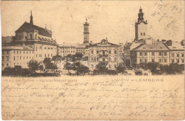 T4 1903 Lviv, Lwów, Lemberg; Plac Sw. Ducha / Heiligengeist Platz / Square, Tram (cut) - Unclassified